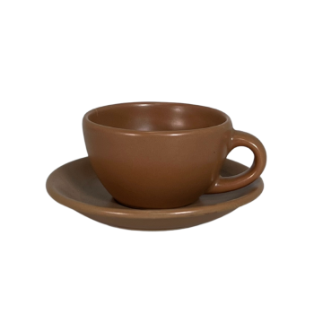 SERO EGG CUP AND SAUCER SET PASTEL BROWN 17CL ( EG2022M )